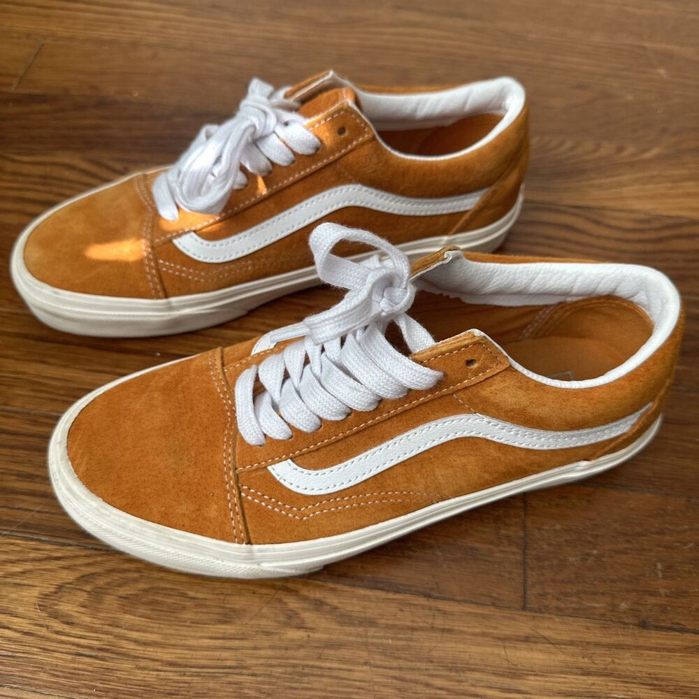 New Vans Suede Old Skool Skate Sneakers Shoes Orange Women's 8.5 Men's 7